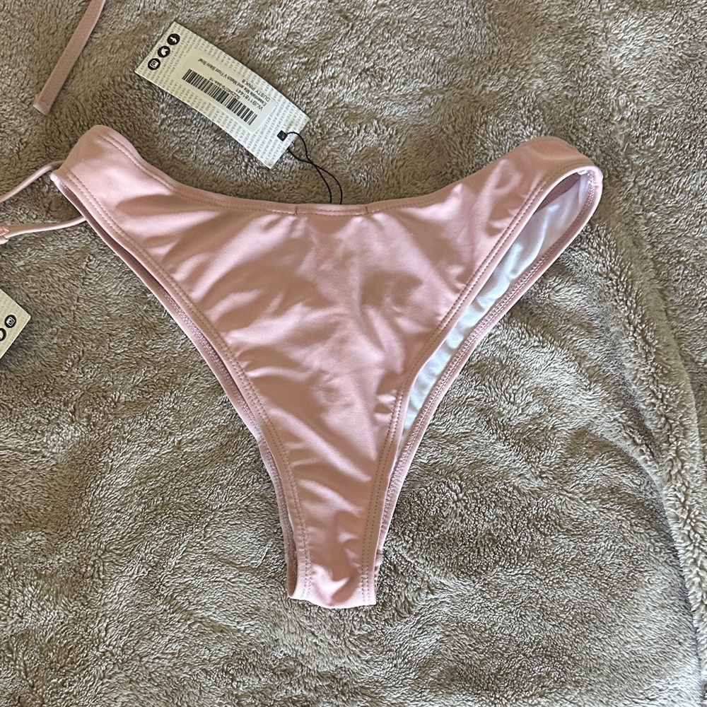 Boohoo Light Pink Triangle String Bikini Set - Picture 3 of 7